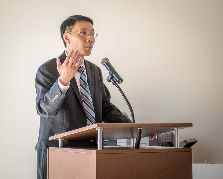 The Crafton Hills community welcomes Dr. Zhou at reception.