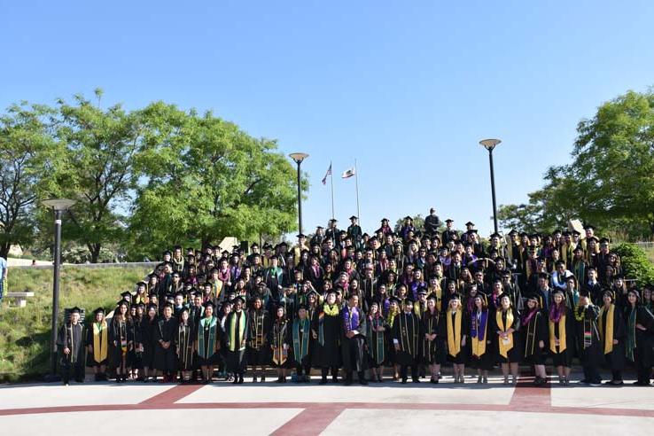 People enjoying commencement activities