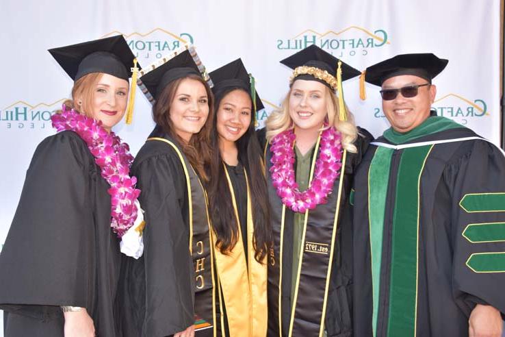 People enjoying commencement activities