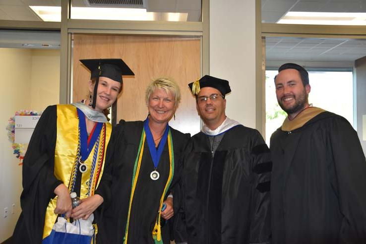 People enjoying commencement activities