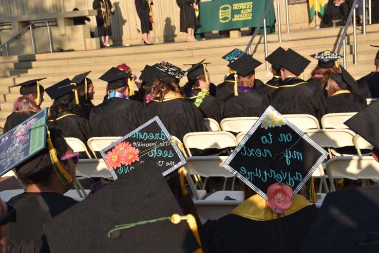 People enjoying commencement activities