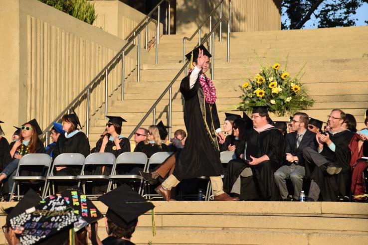 People enjoying commencement activities