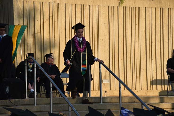 People enjoying commencement activities