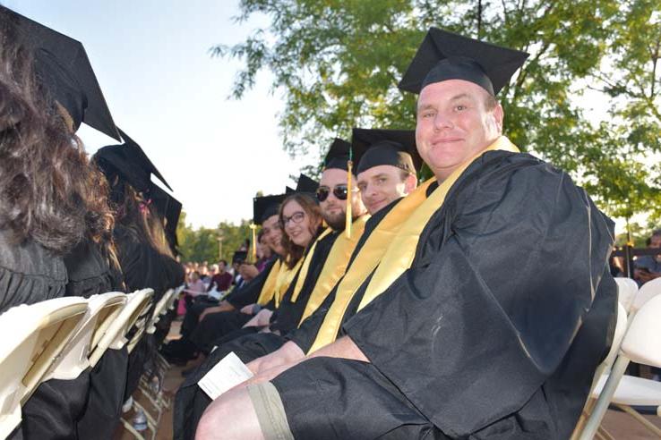 People enjoying commencement activities