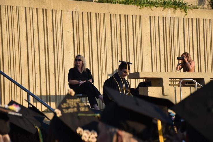 People enjoying commencement activities