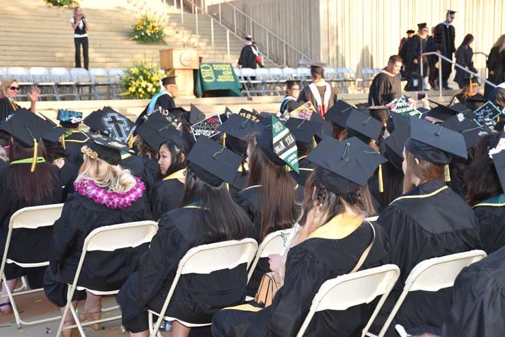 People enjoying commencement activities